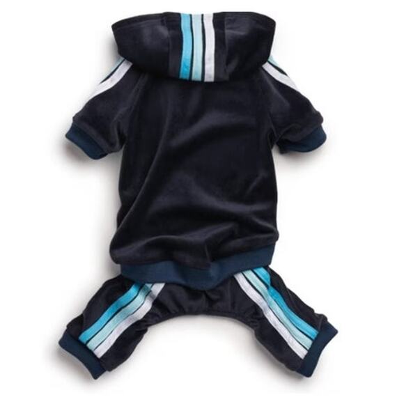 FabDog Navy Blue Striped Imitation Tracksuit Pet Clothing - Picture 3 of 3